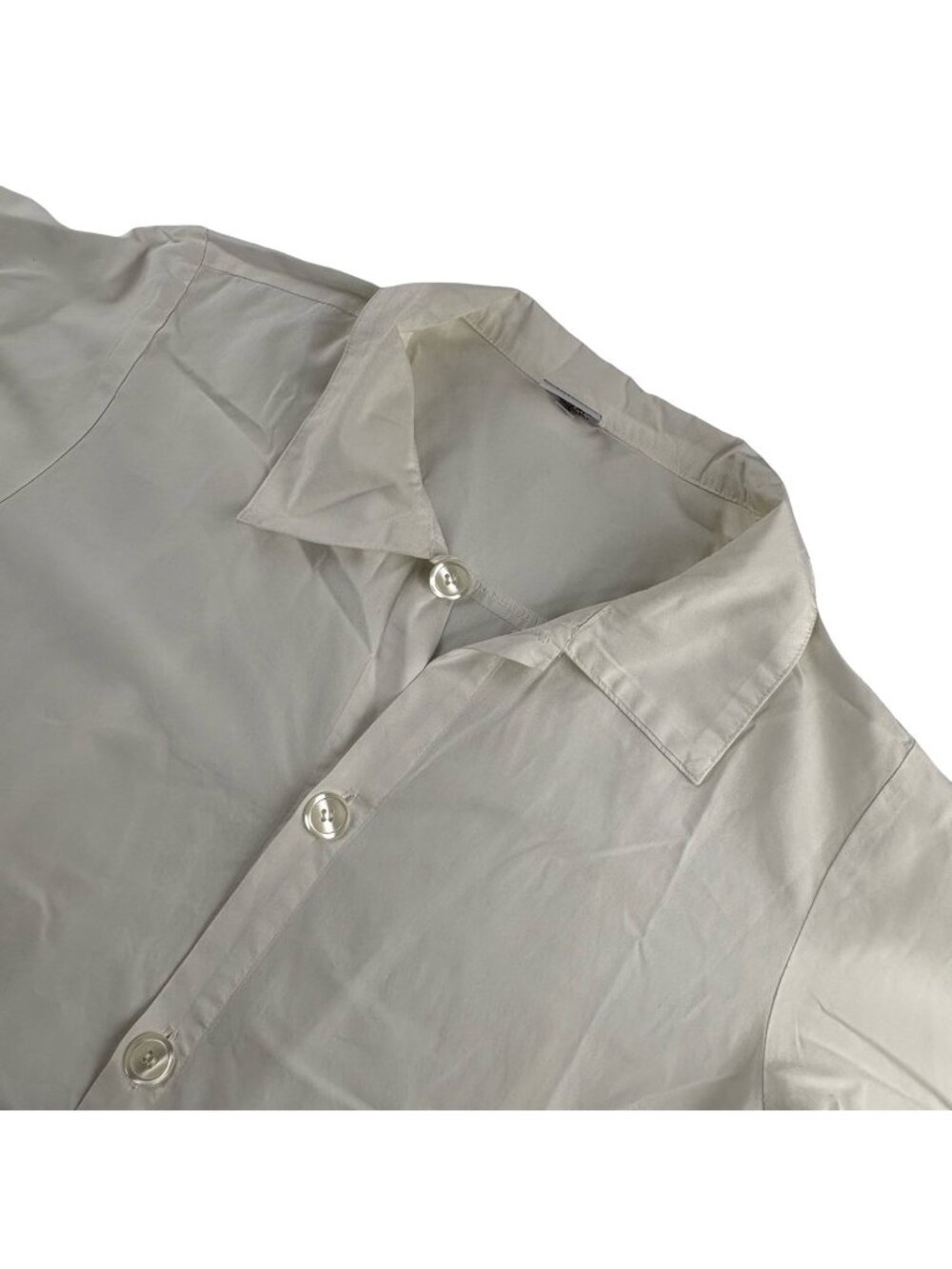 CP Shades Women’s Cotton Lagenlook Button-Down Shirt White • Small